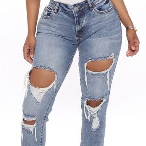So Over You Boyfriend Jeans - Medium Blue Wash